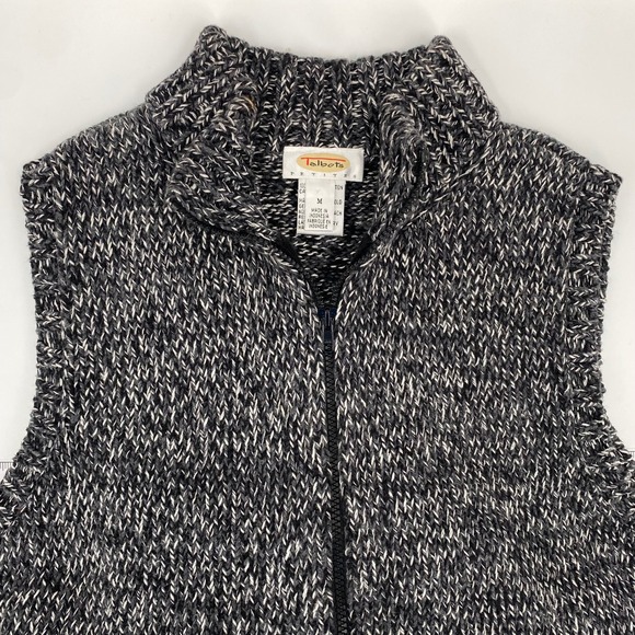 Talbots Petites Women's Medium Gray Knit Vest Sleeveless Zip Up Sweater Vest - Picture 1 of 8